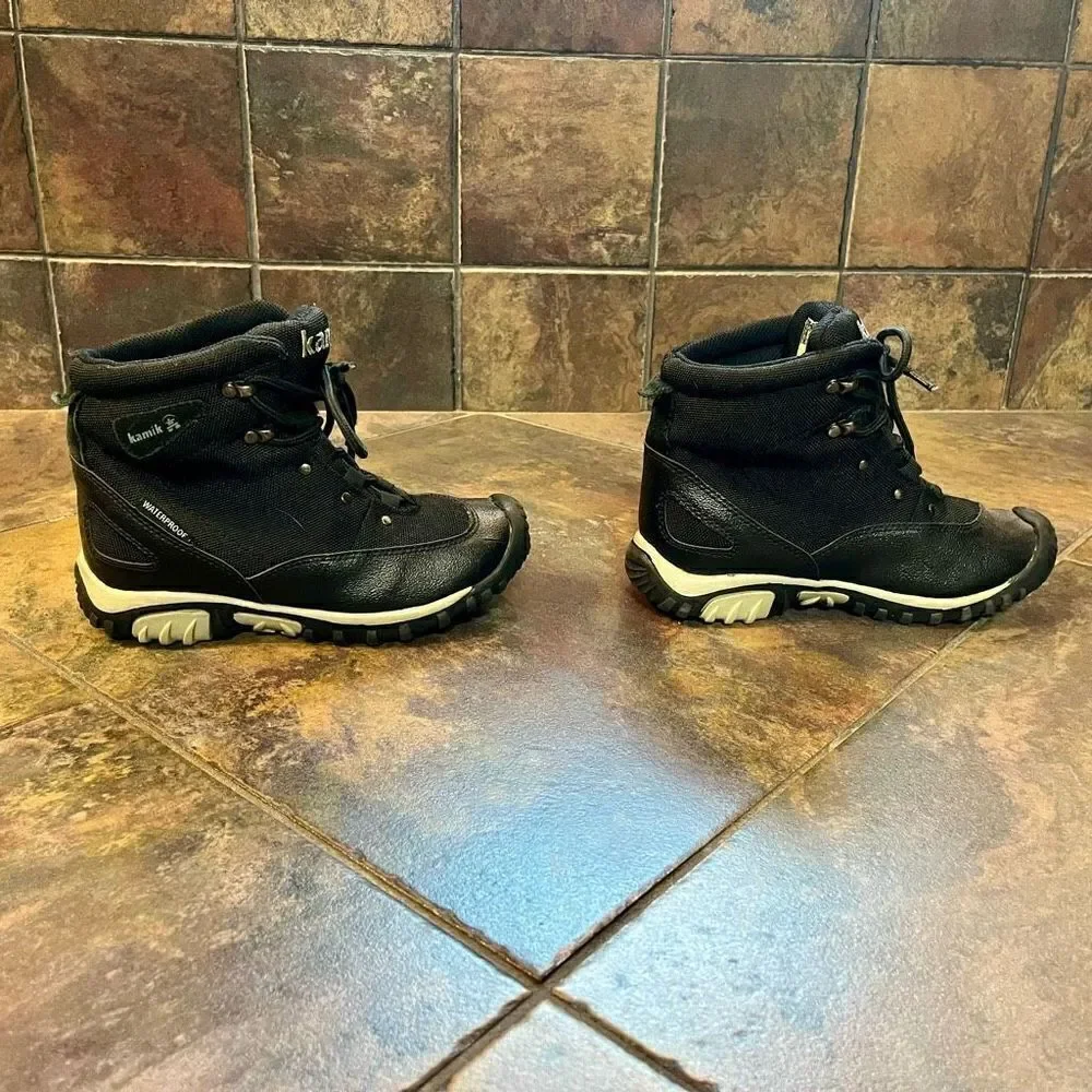 Kamik SnowPlow Black Waterproof Insulated Boots Size 2